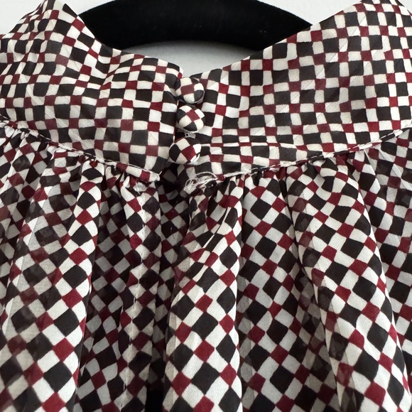 H&M Geometric Checkered High-Neck Satin Blouse – Size S (NWT) - Picture 6 of 9